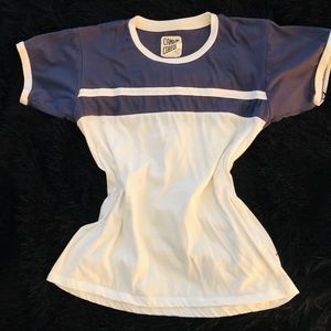 CAMP Collection Blue & White Ringer Tee Size M